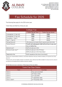 2026 Fee Schedule