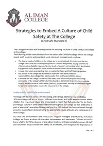 Child Safety Standard 1 Policy