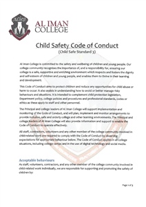 Child Safety Standard 3 Policy