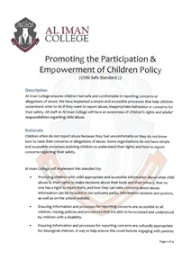 Child Safety Standard 7 Policy