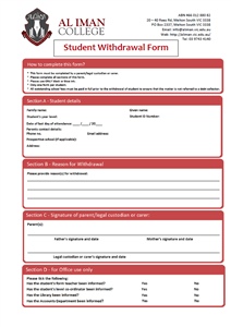 Student Withdrawal Form