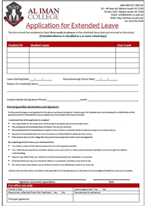 Student Extended Leave Application