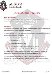 Al Iman College Philosophy