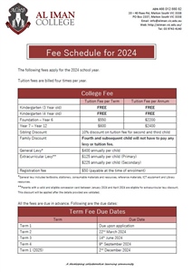 2024 Fee Schedule