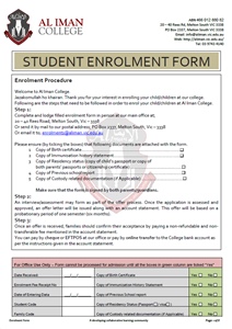 Student Enrolment Form