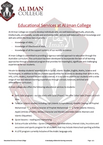 Statement of Educational Services