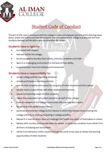 Student Code of Conduct