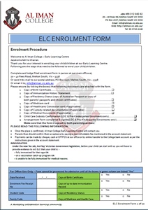 ELC Enrolment Form