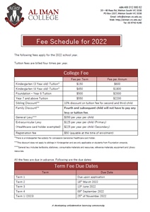 2022 Fee Schedule